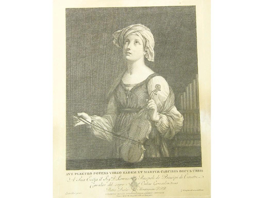 Appraisal: After Guido Reni - black and white engraving of a