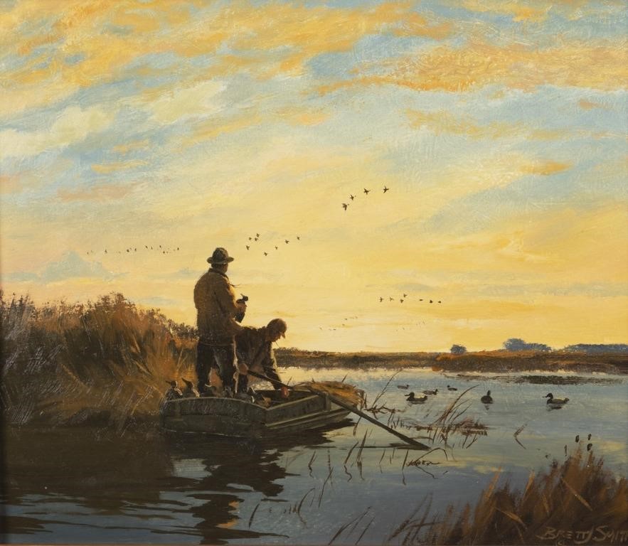 Appraisal: Gunners at Dawn signed Brett J Smith lower right oil