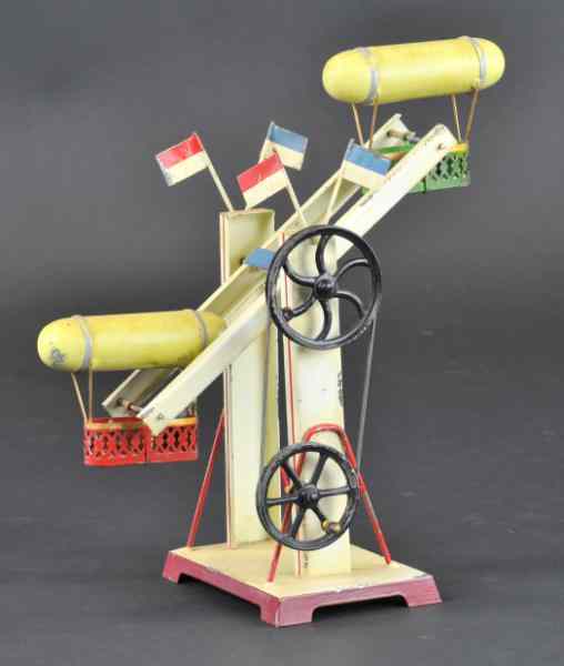 Appraisal: DOLL ZEPPELIN RIDE TOY Germany hand painted overall features two