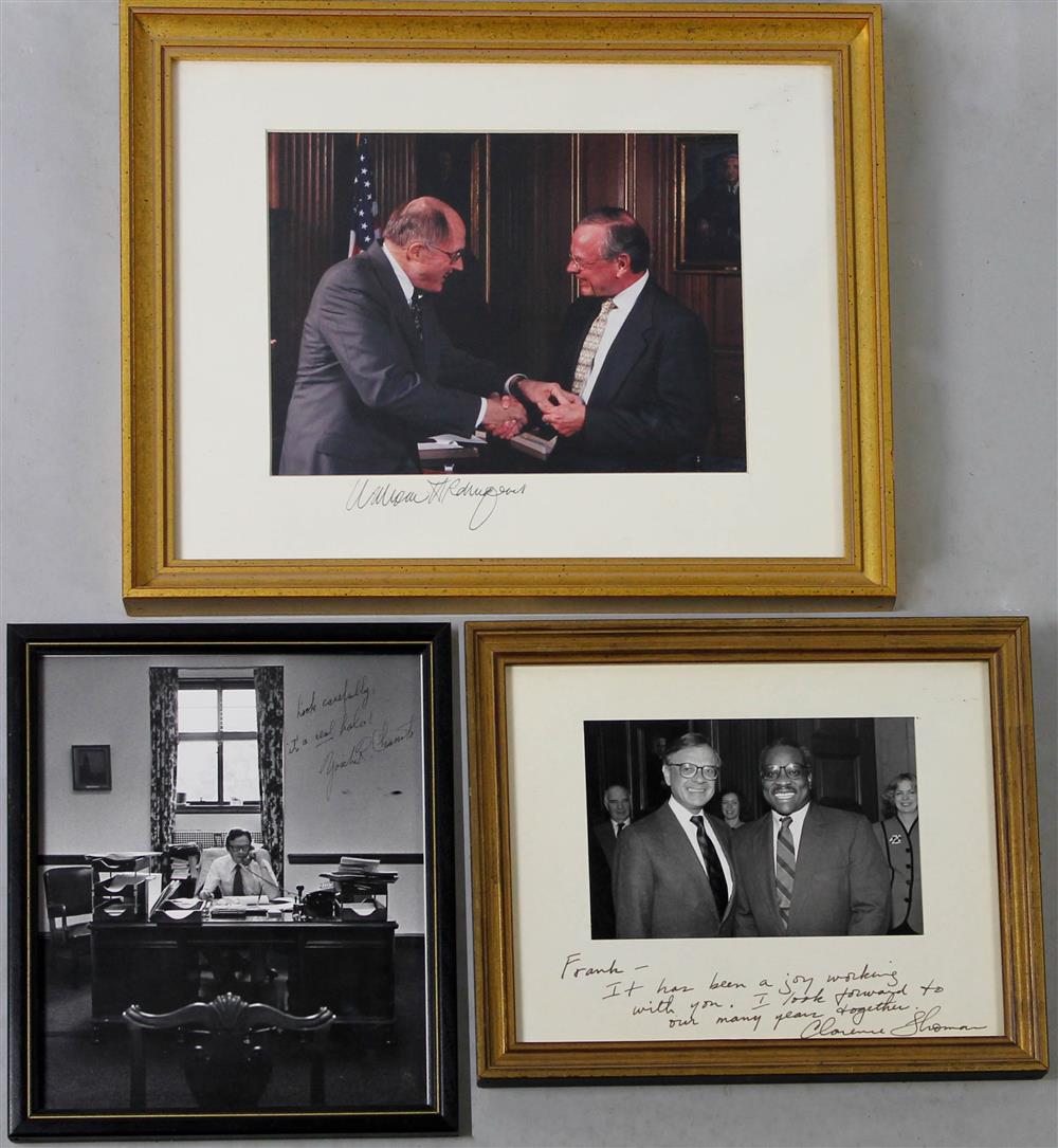 Appraisal: THREE PHOTOGRAPHS OF FRANK LORSON TWO WITH SUPREME COURT JUSTICES