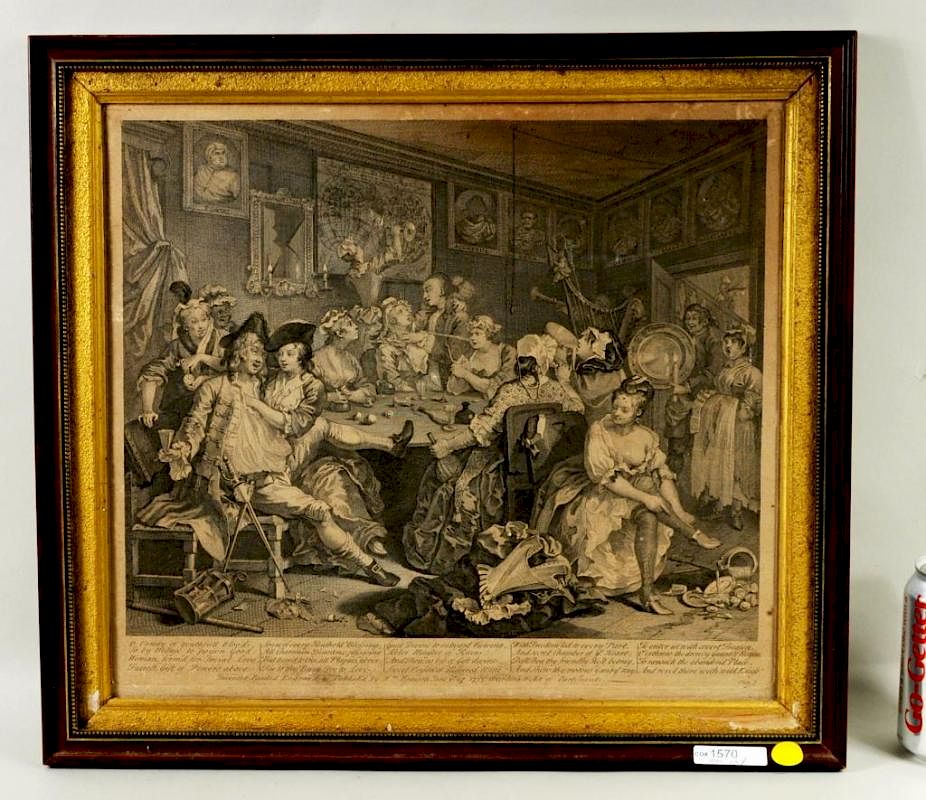 Appraisal: William Hogarth Engraving Dated William Hogarth engraving dated Framed not