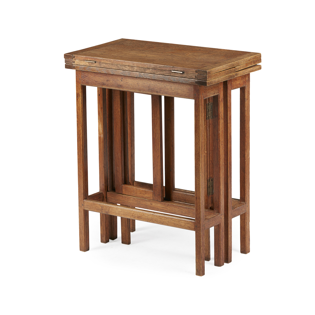 Appraisal: ARTS CRAFTS FOLDING AND EXTENDING OAK OCCASIONAL TABLE CIRCA the