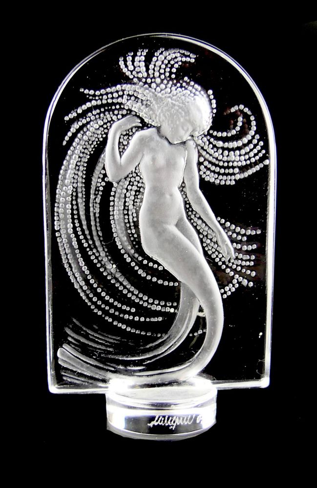 Appraisal: LALIQUE NUDE SIREN CRYSTAL STAMP PAPERWEIGHT Measures just under tall