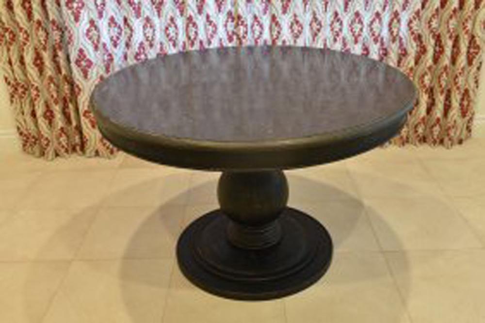 Appraisal: CONTEMPORARY CIRCULAR CENTER TABLEThe gray marble top with white speckled