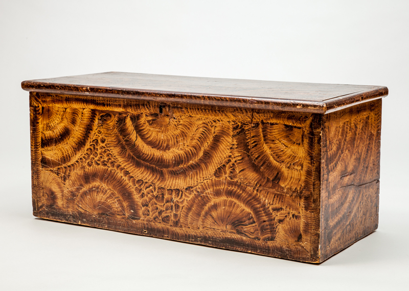 Appraisal: AMERICAN SPONGE-DECORATED BLANKET CHEST x x in Provenance Tos K