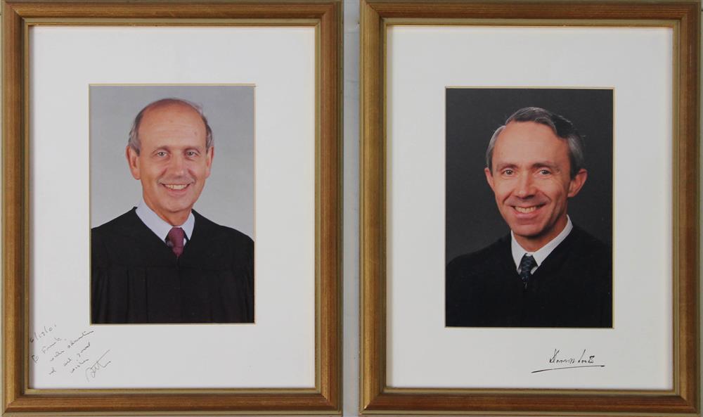 Appraisal: TWO PHOTOGRAPHS SUPREME COURT JUSTICE SOUTER AND JUSTICE BREYER SIGNED