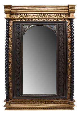 Appraisal: Parcel gilt carved wood wall mirror late th c molded