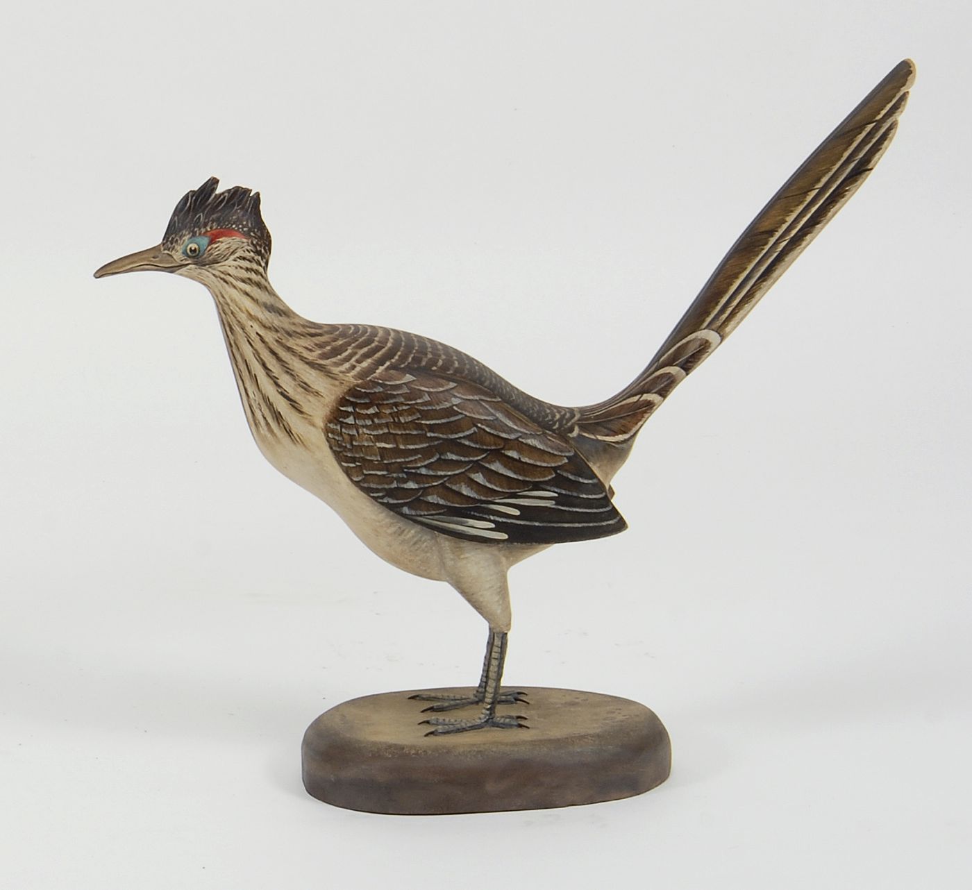 Appraisal: DECORATIVE CARVED LIFE-SIZE ROADRUNNER Attributed to William Schultz of Milwaukee