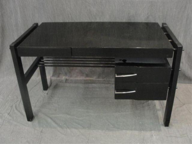 Appraisal: Midcentury Black Lacquer Desk From a Stamford location Dimensions w