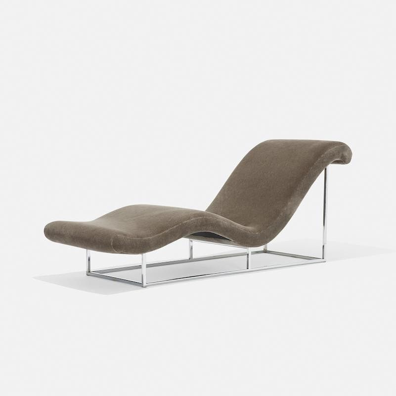 Appraisal: Milo Baughman chaise lounge Milo Baughman chaise lounge Thayer Coggin