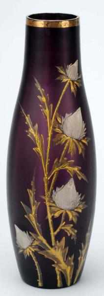 Appraisal: Antique Pfohl Paneled Vase in Amethyst Description Circa With heavy