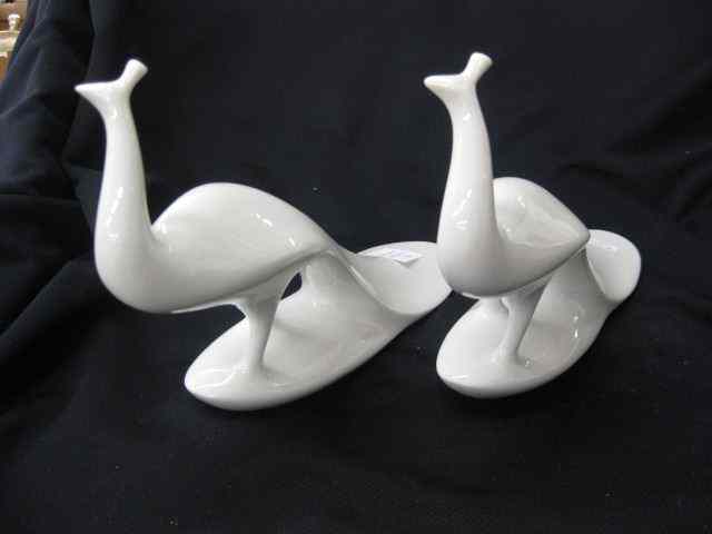 Appraisal: Pair of Royal Dux Porcelain Peacocks art modern style ''