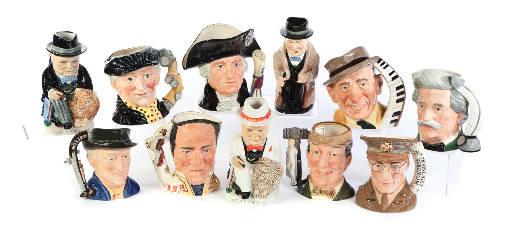 Appraisal: NINE ROYAL DOULTON CHARACTER PIECES AND TWO SPIRIT OF BRITAIN