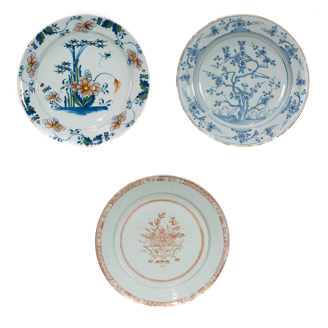 Appraisal: LOT OF DELFT CHINOISERIE CHARGERS Lot of Delft Chinoiserie chargers