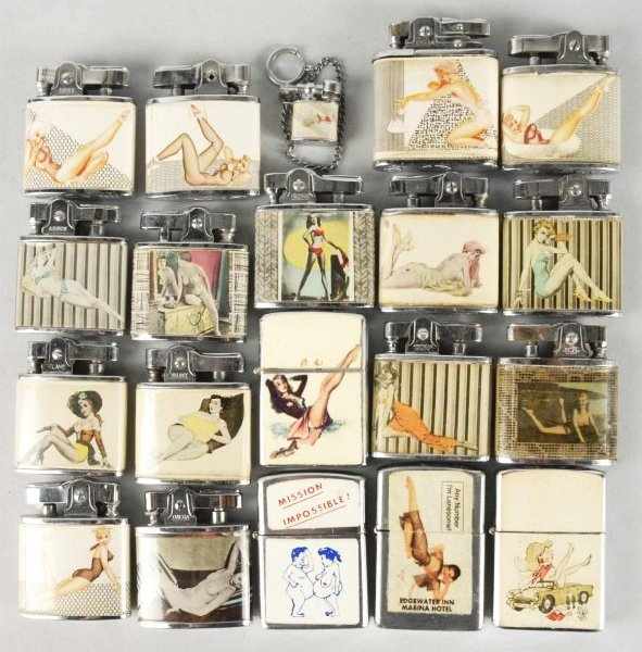 Appraisal: Lot of Approximately Pinup Lighters Condition Good Size Largest -