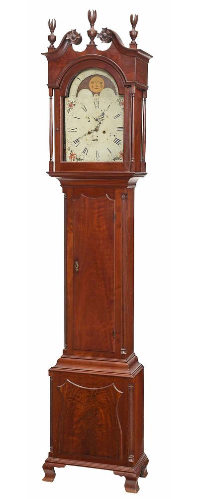 Appraisal: American Chippendale Carved Walnut Tall Case Clock probably Pennsylvania late