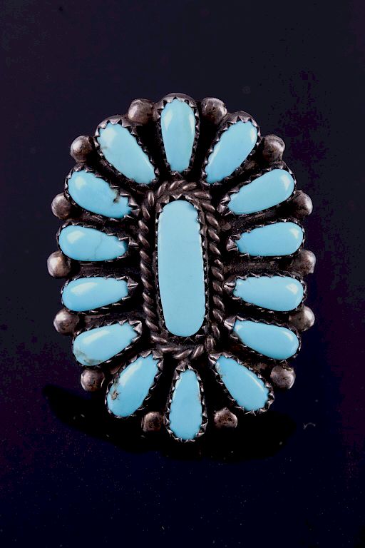 Appraisal: Navajo Silver Sleeping Beauty Turquoise Ring For your consideration is