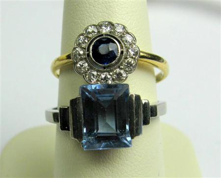 Appraisal: A pale blue spinel set ring channel set with a