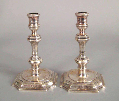 Appraisal: Pair of Georgian silver candlesticks - bearing the touch of