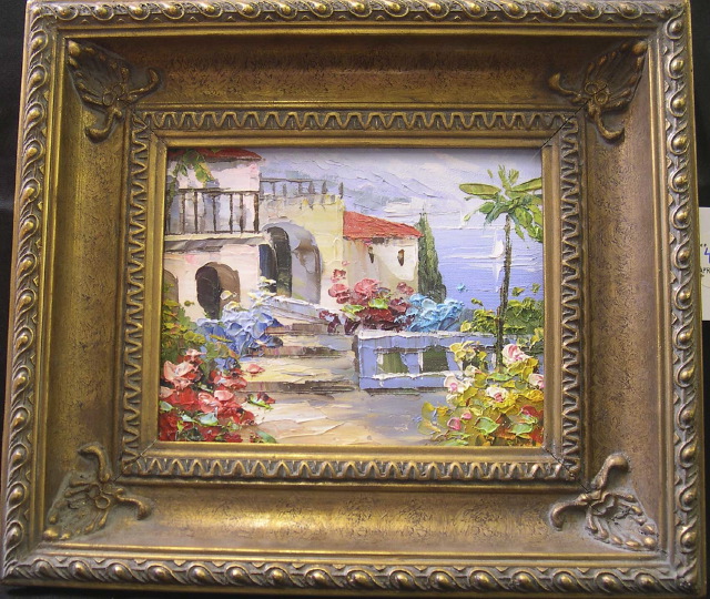 Appraisal: Continental School st Century View from a Mediterranean Veranda oil