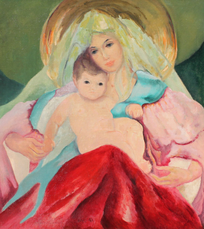 Appraisal: KUZULKA Kierstead American - Mother and Child Oil Canvas ''