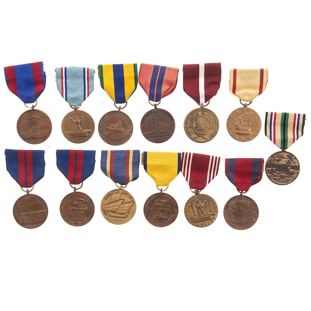 Appraisal: Thirteen Assorted U S Service Medals Including U S N