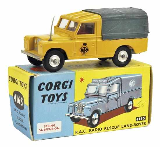 Appraisal: RARE CORGI S RAC LAND ROVER BELGIUM ISSUE yellow body