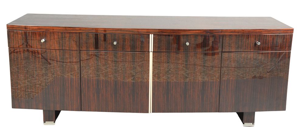 Appraisal: Dakota Jackson Lacquered Macassar Ebony Credenza having four drawers over