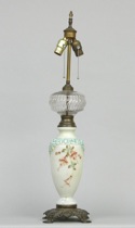 Appraisal: Case Glass Lamp Possibly Wavecrest An oil lamp converted for