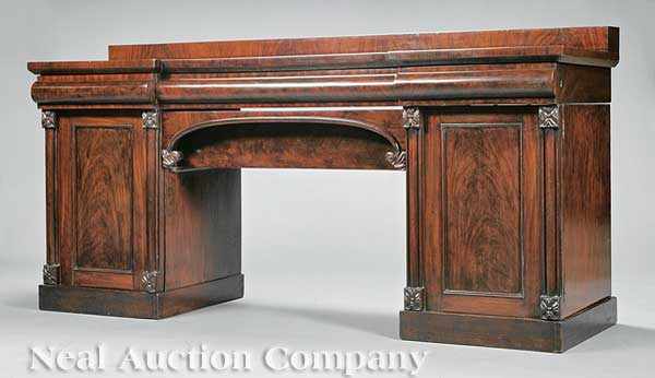 Appraisal: A Large William IV Carved Mahogany Pedestal Sideboard c the