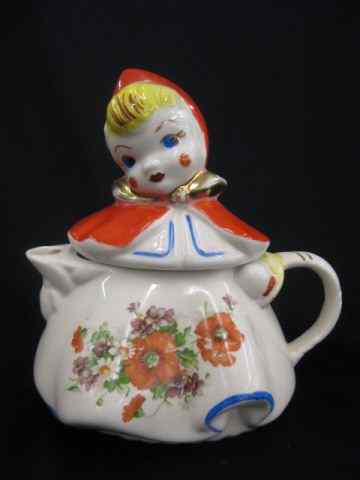 Appraisal: Hull Pottery Little Red Riding Hood Teapot figural '' excellent