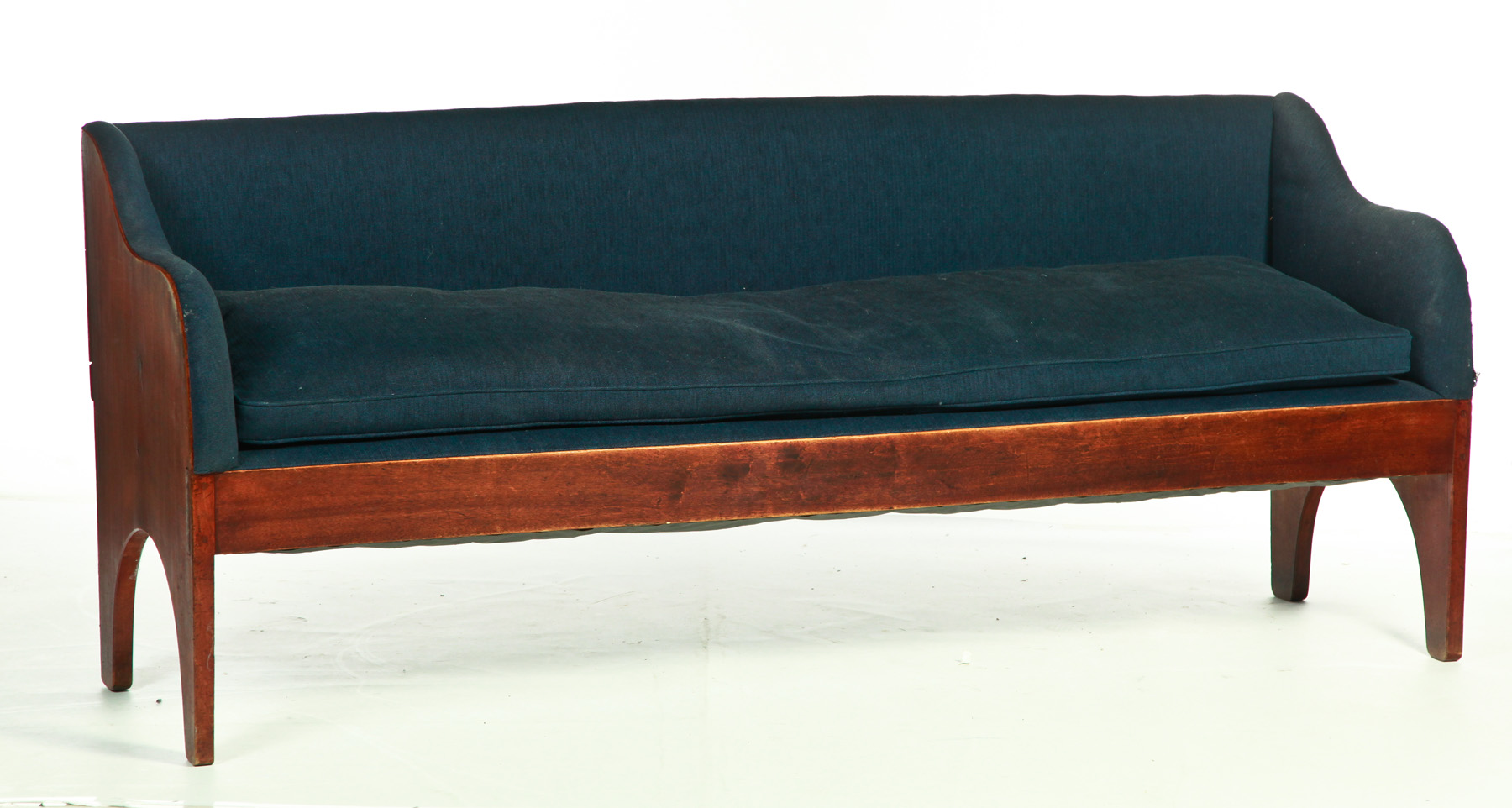 Appraisal: AMERICAN COUNTRY SOFA Second half- th century pine Cutout feet