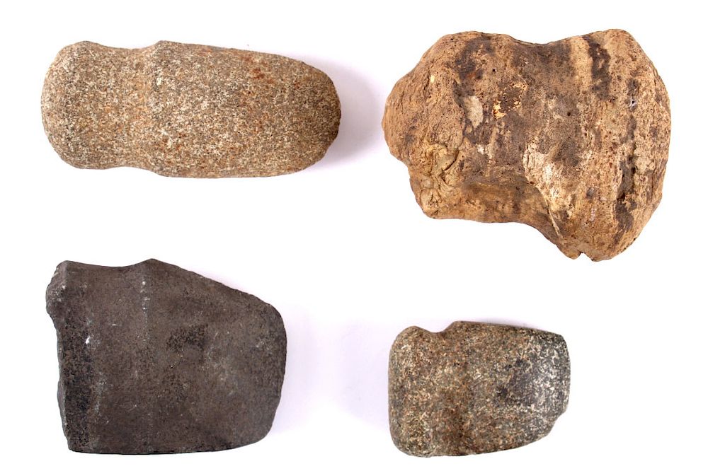 Appraisal: Ancient Native American Stone Axe and Hammer Heads For your