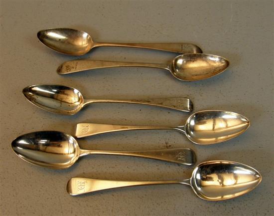 Appraisal: Three George III silver old English pattern table spoons London