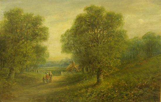 Appraisal: Pair of th century landscapes oils on canvases unsigned h