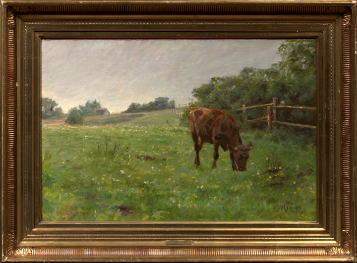 Appraisal: Michael Therkildsen Danish - Cow Grazing in a Pasture oil