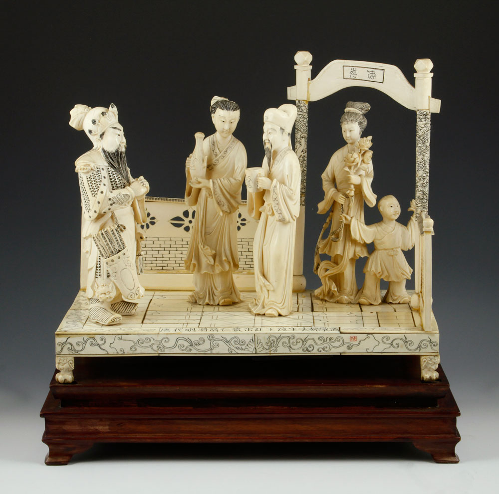 Appraisal: - th C Figural Group Figural group late th century