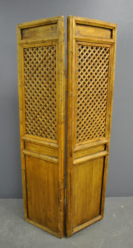 Appraisal: - Anglo American two-part wood carved screen late th c