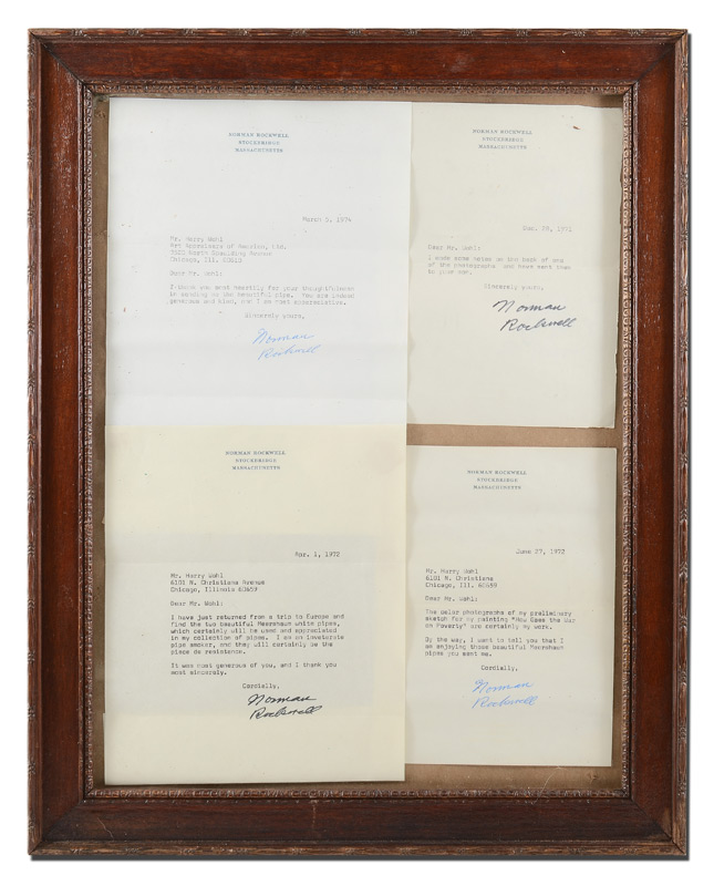 Appraisal: NORMAN ROCKWELL SIGNED LETTERS typed letters signed by Norman Rockwell