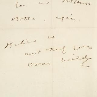 Appraisal: Oscar Wilde Autograph Letter Signed During His American Lecture Tour