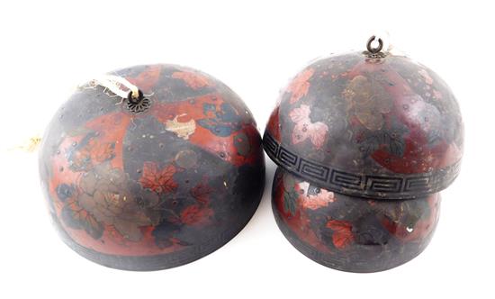 Appraisal: ASIAN Early th C Japanese hanging temple bells three domed