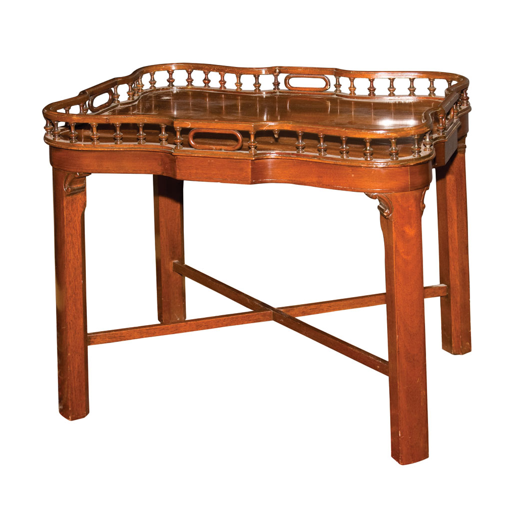 Appraisal: George III Style Mahogany Tray Table Height inches width inches