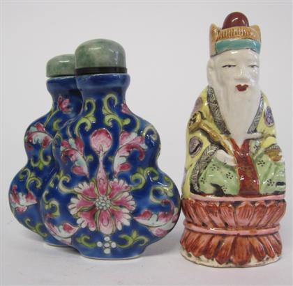 Appraisal: Two Chinese porcelain snuff bottles th century