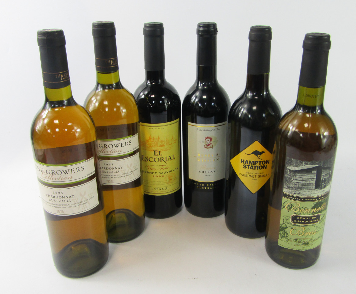 Appraisal: Six bottles of wine including two bottles of Grower's Collection