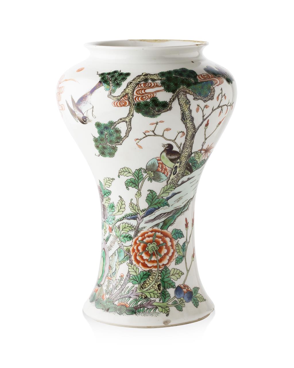 Appraisal: CHINESE FAMILLE VERTE PORCELAIN BALUSTER VASE TH CENTURY painted in