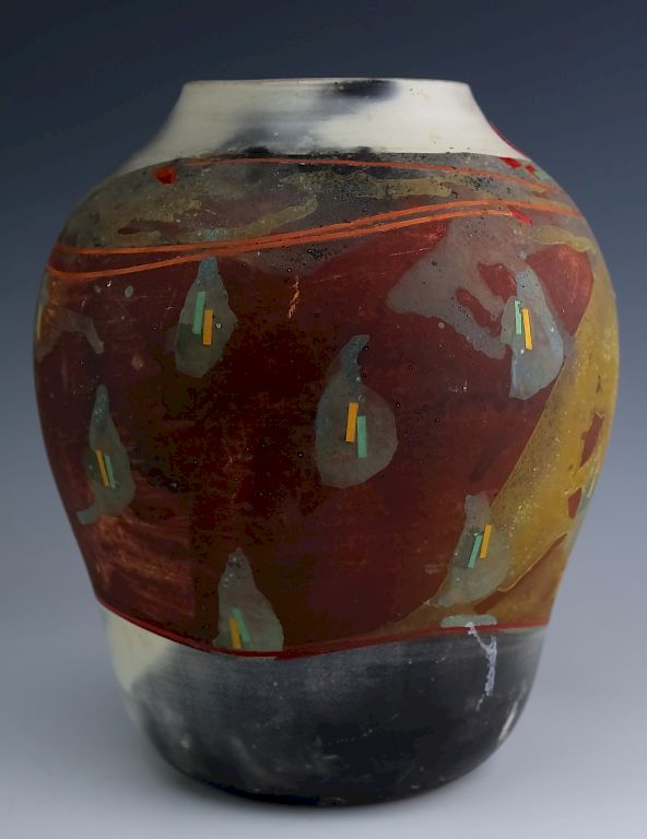 Appraisal: Bennett Bean Studio Art Pottery Earthenware Vase Bennett Bean American