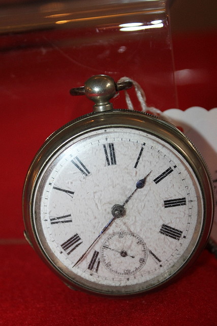 Appraisal: A SILVER PLATED POCKET WATCH with engine turned decoration and