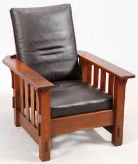 Appraisal: ARTS AND CRAFTS OAK MORRIS CHAIR EARLY TH C ARTS