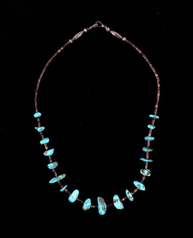 Appraisal: Navajo Cripple Creek Turquoise Heishi Necklace Included in this lot