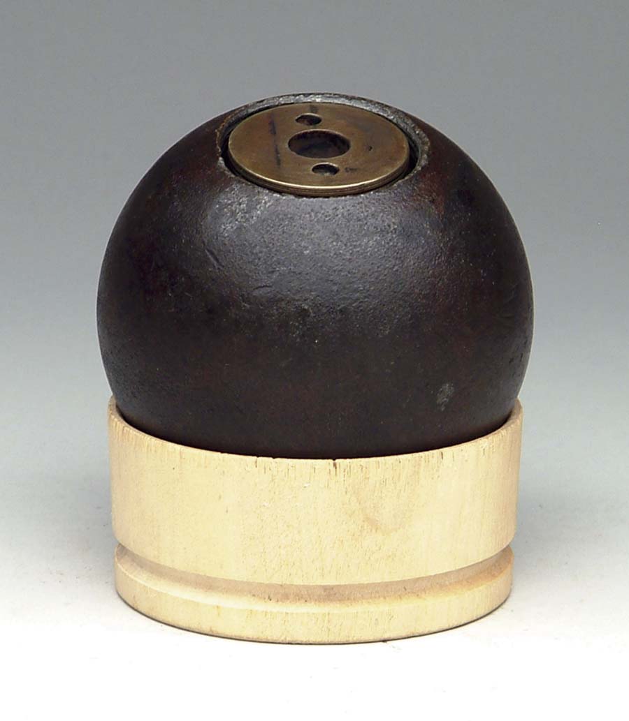 Appraisal: CS -POUNDER BORMANN CASE SHOT CANNONBALL Non-excavated Ball contains slugs